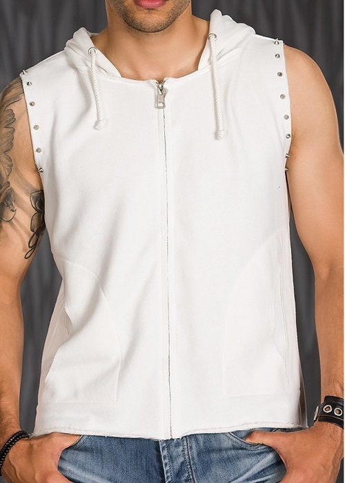 Fed råhvid vest